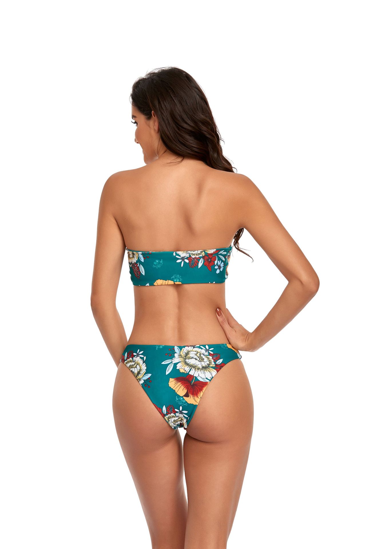 Sexy Split Two Piece Tube Top Bandage Bikini Swimwear