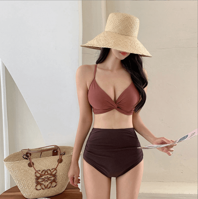 Sexy Split Push Up High Waist Bikini Swimsuit 