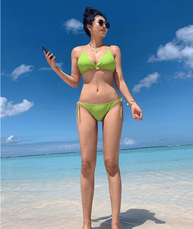 Sexy Two Piece Split Tie Push Up Bikini Beachwear Swimsuit Swimwear Bathing Suit 