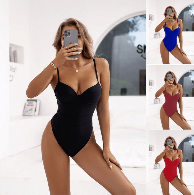 Sexy One Piece High Cut Sling Monokini Beachwear Swimsuit