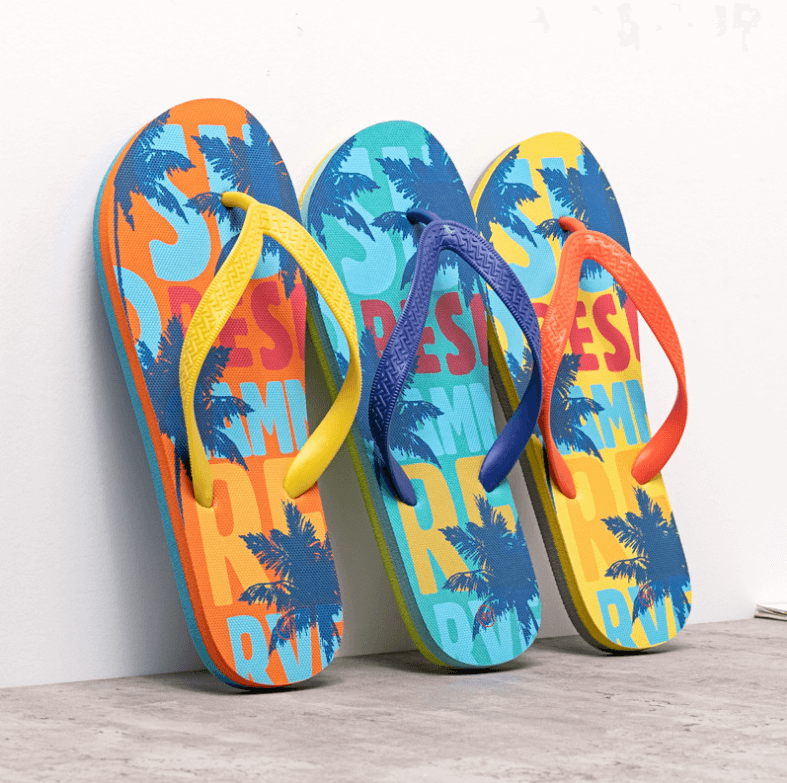Custom Non-slip Unisex Summer Beach Shoes Sandals Slippers Flip Flops