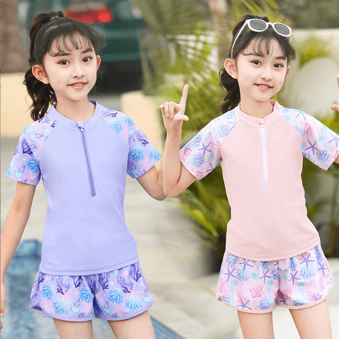 Children's Kids' Split One Piece Swimsuit Swimwear Swim Dress 
