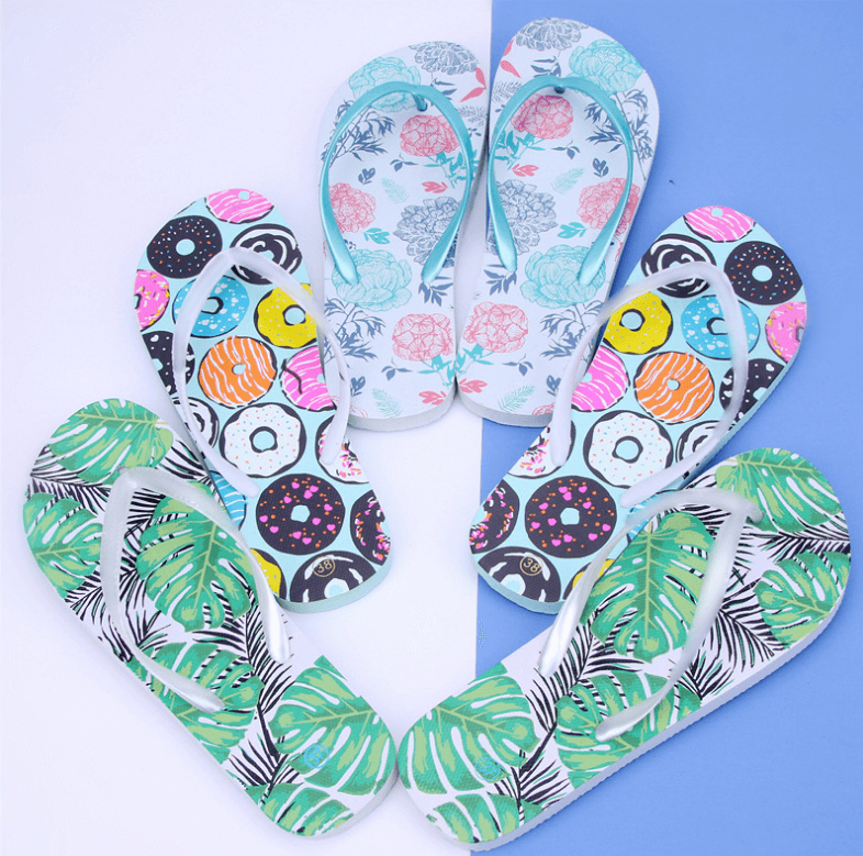 Custom Non-slip Unisex Summer Beach Shoes Sandals Slippers Flip Flops
