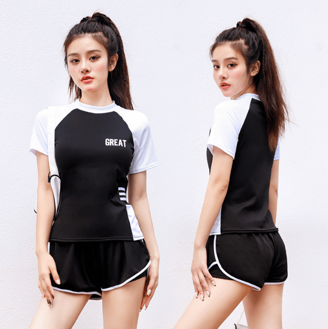 Conservative Split Sports Beachwear Swimsuit Bathing Suit 