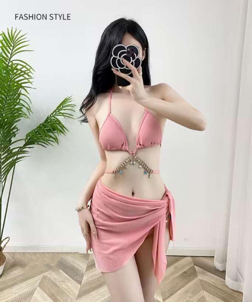 Split Bikini Beach Hotspring Three Piece Bathing Suit Set 
