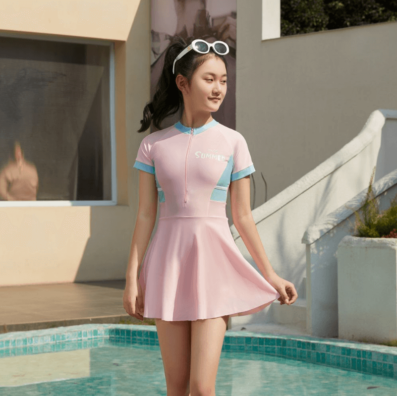 Children's Kids' Split One Piece Swimsuit Swimwear Swim Dress 