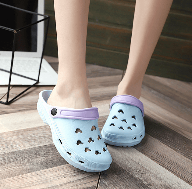 Non-slip Lightweight Thick Bottom Platform Hole Beach Shoes Dual-use Slippers Sandals 