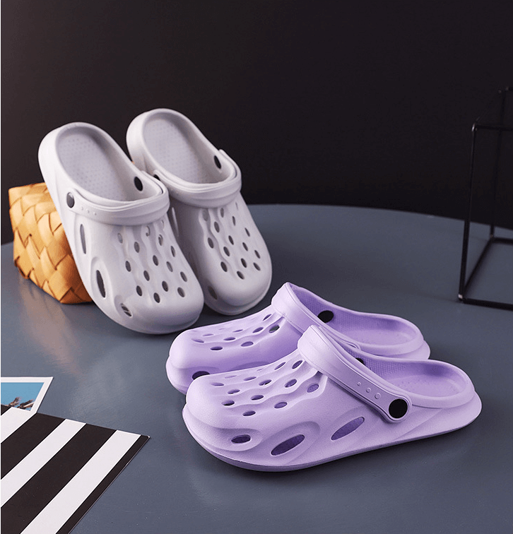 Non-slip Lightweight Thick Bottom Platform Hole Beach Shoes Dual-use Slippers Sandals 