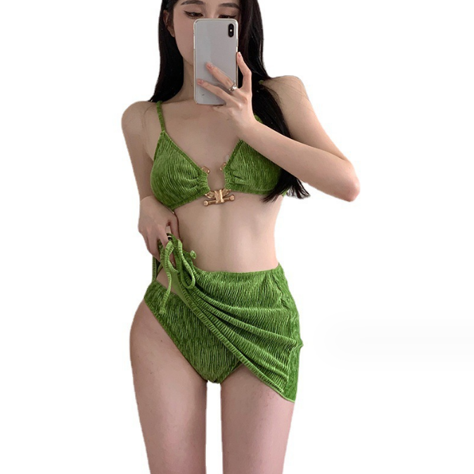 Women's Split 3 Piece Bikini Swimsuit Bathing Suit Beachwear Set 