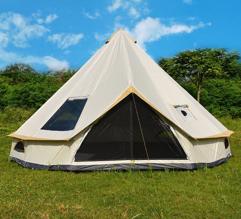 Outdoor Four Season 3M/4M/5M/6M/7M Family Canvas Cabin Luxury Mongolian Yurt Ger Indian Zelt Teepee Pyramid Dome Bell Camping Glamping Tent 