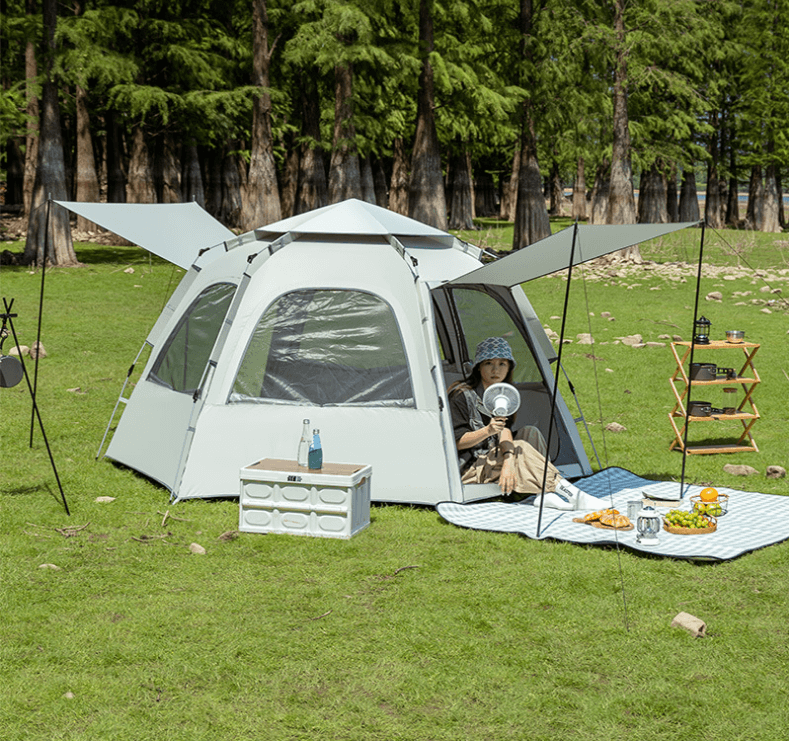 Automatic Pop Up Instant Opening Folding Family Hexagonal Camping Tent 