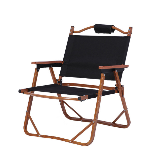 Outdoor Lightweight Stackable Portable Aluminum Alloy Steel Wood Kermit Chair Fishing Camping Beach Folding Chair