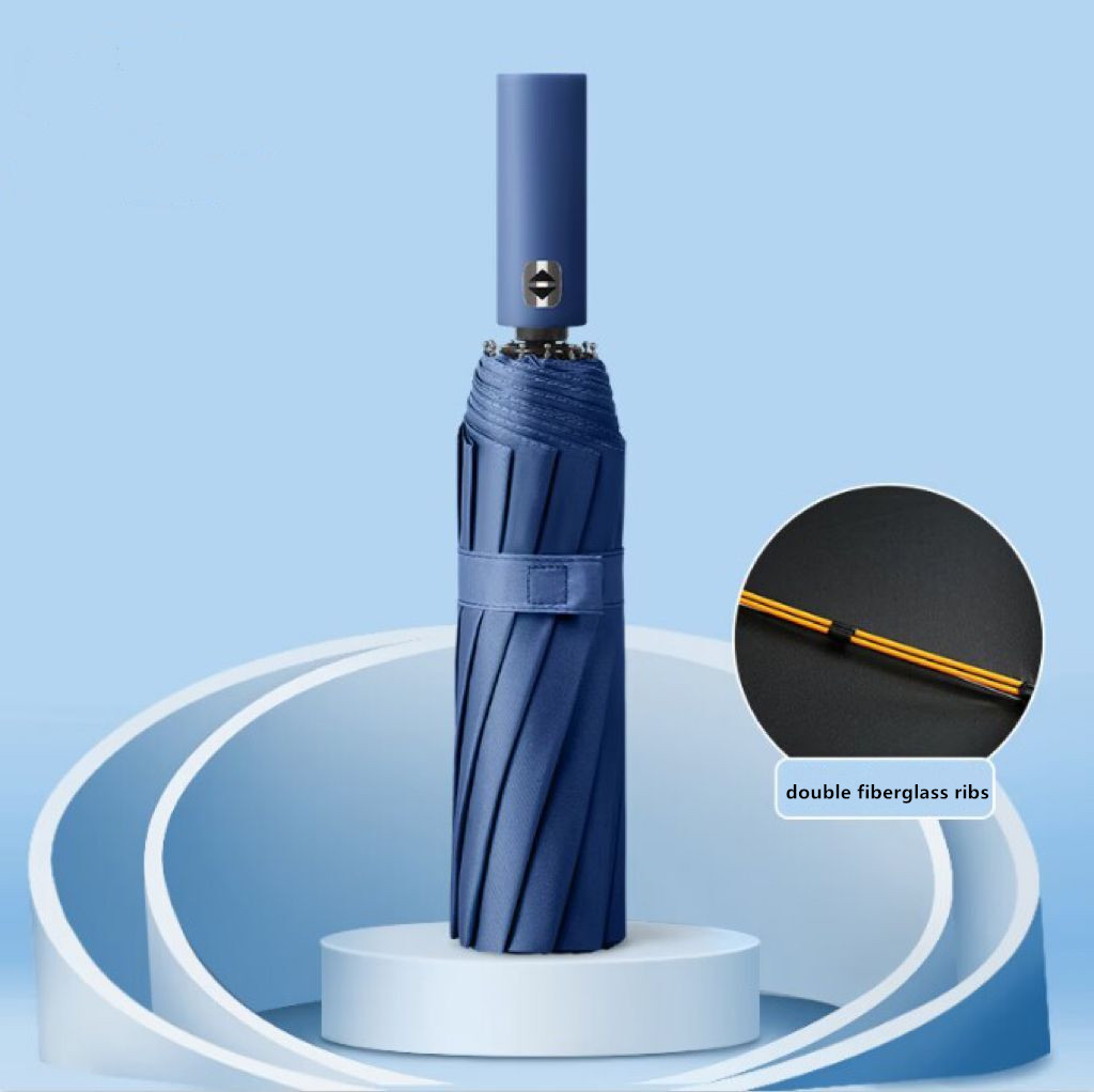 Anti UV Double Rib Auto Open And Close Fully Automatic 12K 3 Fold Umbrella 