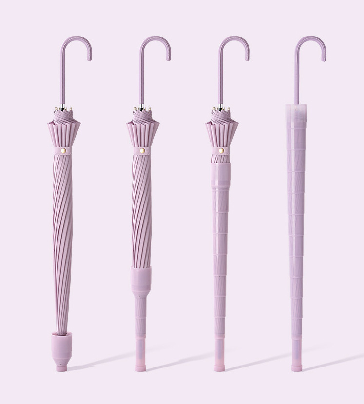 Custom Innovative Automatic 16K Straight Umbrella With Waterproof PVC Sleeve 