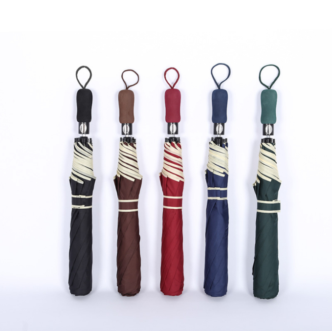 Custom Advertising Automatic 2 Fold Golf Umbrella 