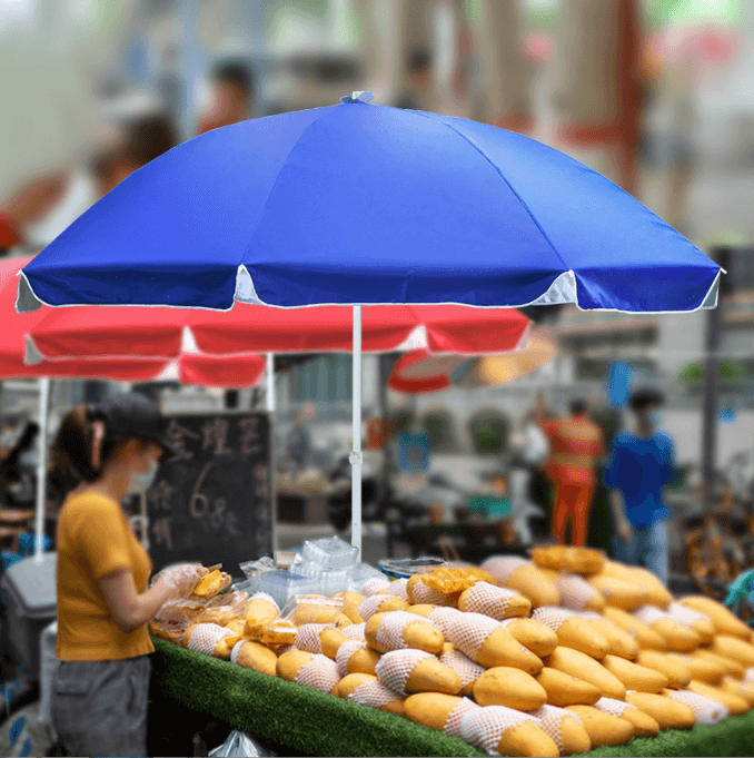 Outdoor Advertising Silver Coated Oxford Fabric Beach Umbrella
