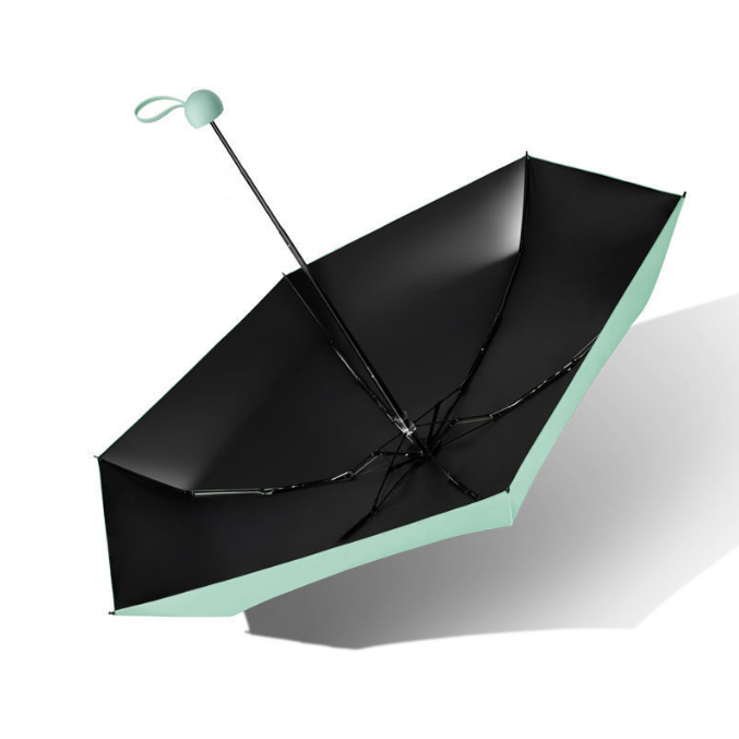 Mini Anti UV Black Glue Coated 5 Folding Capsul Umbrella For Girls