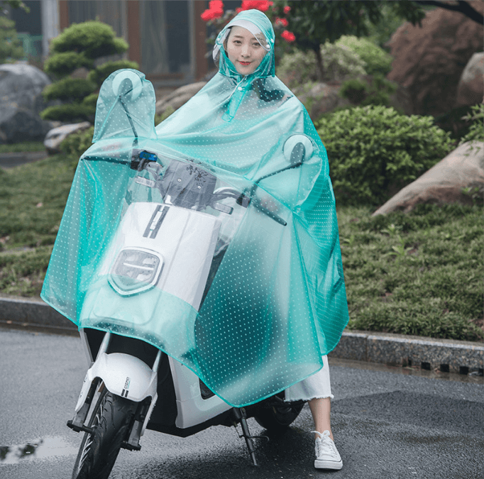 Outdoor Hooded PVC Motorcycle Electrombile Bicycle Raincoat Raincape Cloak Poncho 