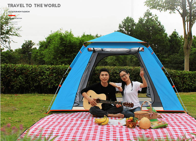 蓝色米黄拼色银胶 4（二门二窗）