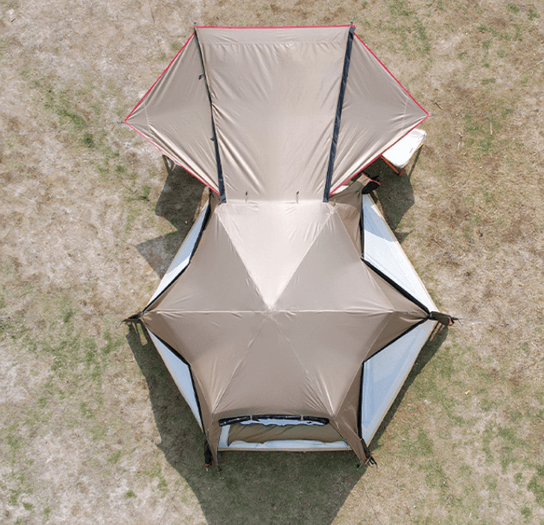 Outdoor Portable Folding Ventilated Automatic Double Layer Hexagonal Camping Tent 