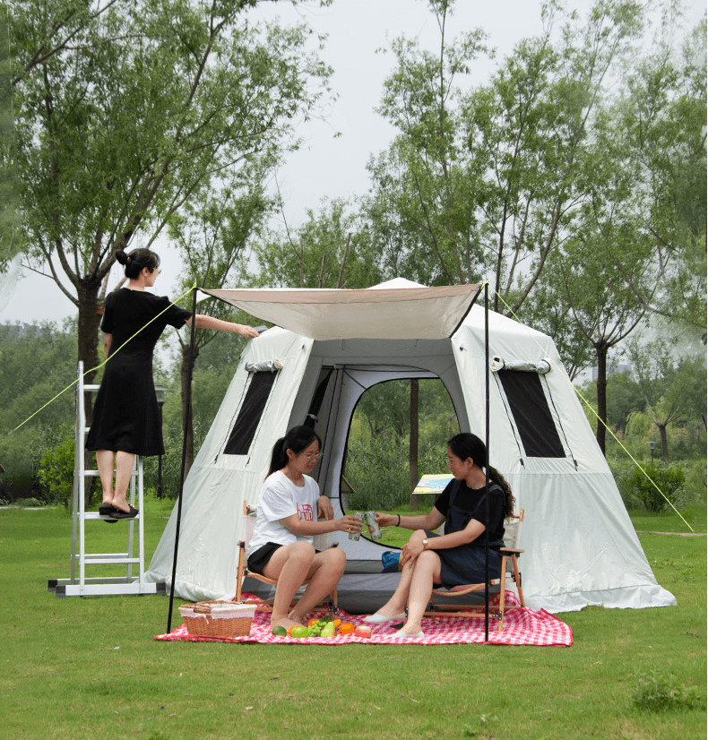 Outdoor Big Collapsible Portable Automatic Double Layer Hexagonal Camping Tent 