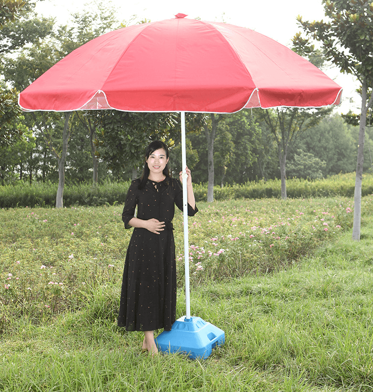 Outdoor Advertising Silver Coated Oxford Fabric Beach Umbrella