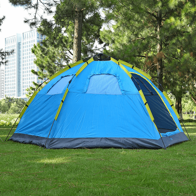 Automatic Pop Up Instant Opening 5-8 Person Hexagonal Camping Tent 
