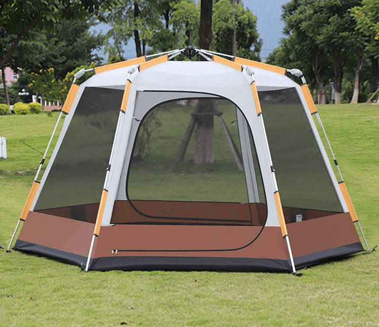 Outdoor Big Collapsible Portable Automatic Double Layer Hexagonal Camping Tent 