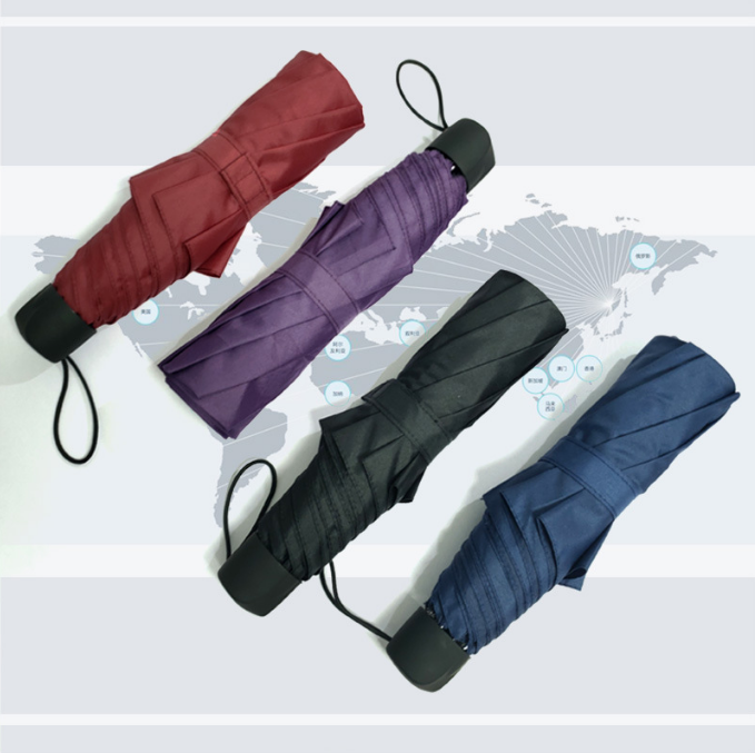 Cheap Compact Travel Advertising 3 Folding Umbrella 