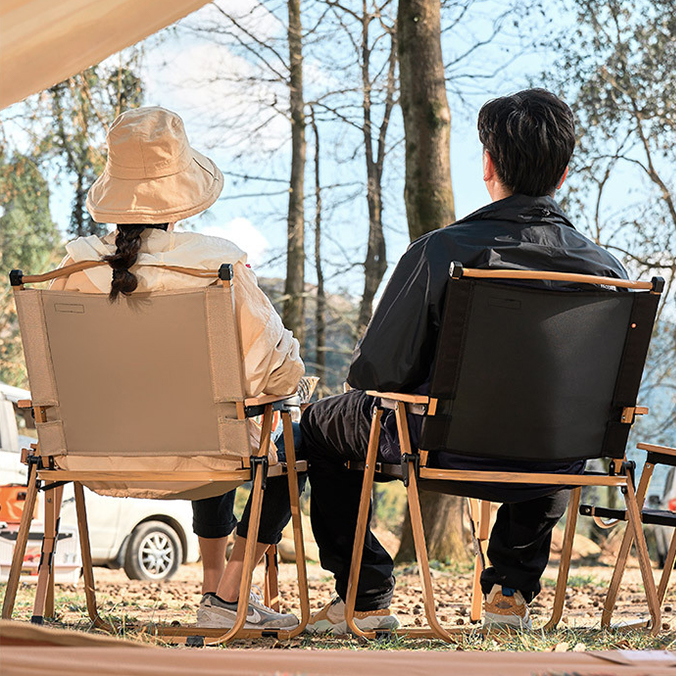 Outdoor Lightweight Stackable Portable Aluminum Alloy Steel Wood Kermit Chair Fishing Camping Beach Folding Chair