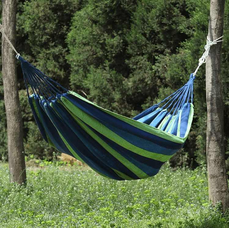 Portable Waterproof Lightweight Single Double Size Canvas Fabric Camping Swing Hammock