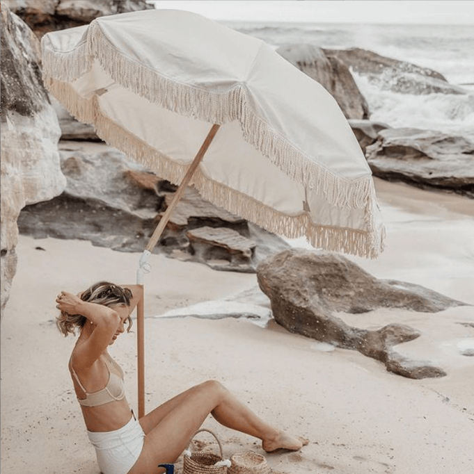 Fashion Outdoor Advertising Beach Umbrella With Tassel 