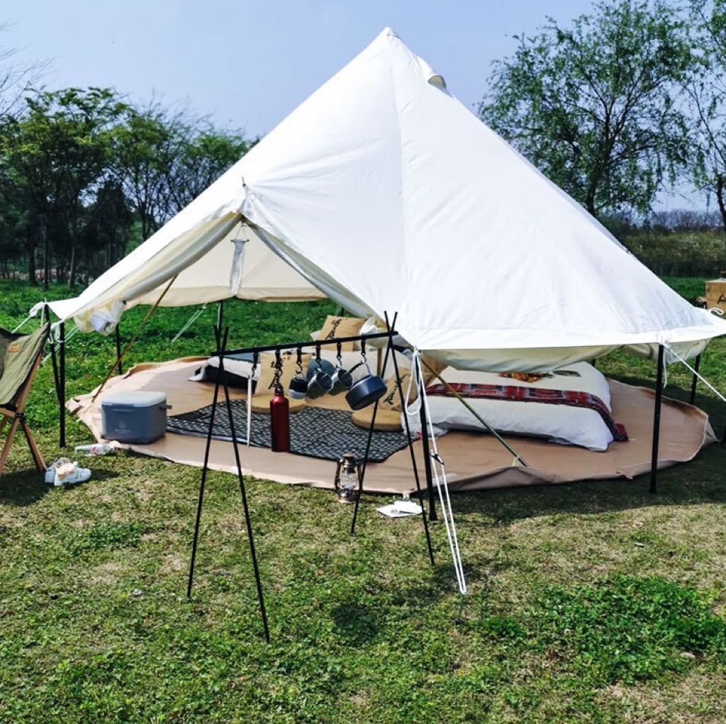 Outdoor Four Season 3M/4M/5M/6M/7M Family Canvas Cabin Luxury Mongolian Yurt Ger Indian Zelt Teepee Pyramid Dome Bell Camping Glamping Tent 