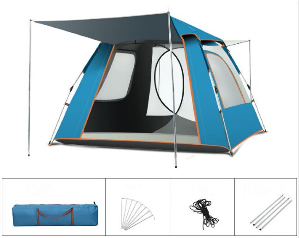 蓝色米黄拼色银胶 8（二门二窗）