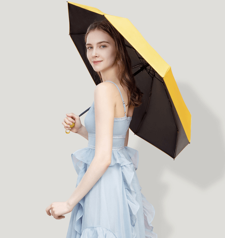 Mini Anti UV 5 Fold Umbrella With Glasses Case 