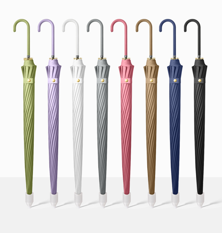 Custom Innovative Automatic 16K Straight Umbrella With Waterproof PVC Sleeve 