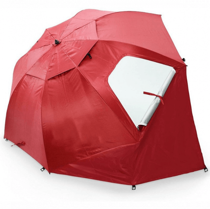 Custom Outdoor Advertising Fishing Parasol Beach Umbrella With Side Window 