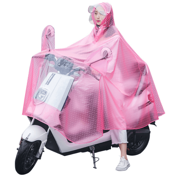 Outdoor Hooded PVC Motorcycle Electrombile Bicycle Raincoat Raincape Cloak Poncho 