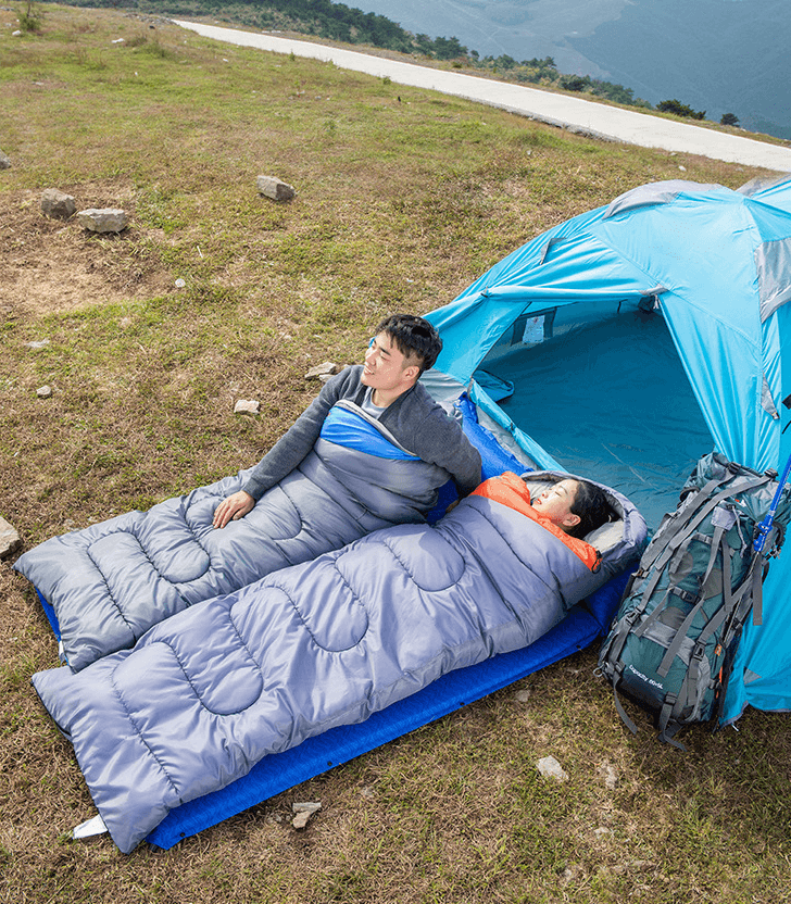 Outdoor Waterproof Portable Foldable Multifunctional Lightweight Warm Thickened Splicing Camping Travel Sleeping Bag 