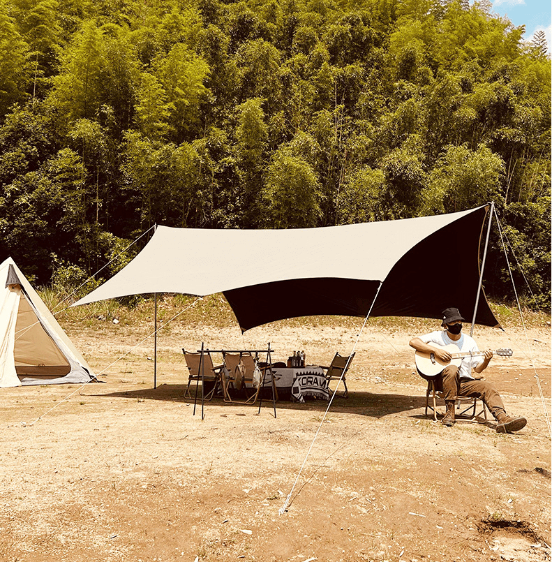 Waterproof Anti UV Beach Bivouac Awning Sunshade Hammock Rain Fly Sun Shelter Portable Outdoor Tarp Camping Tent Canopy 