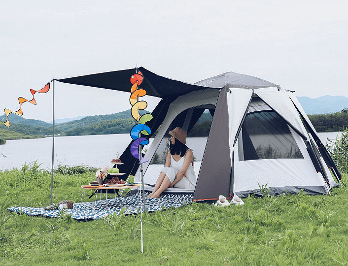 米黄拼棕色黑胶铝杆+纤维杆5