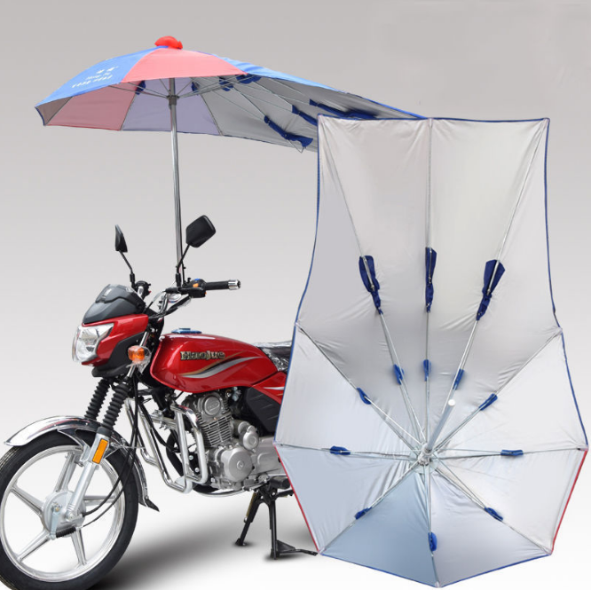 1.9M Windproof Strong Anti UV Double Layer Motorcycle Umbrella