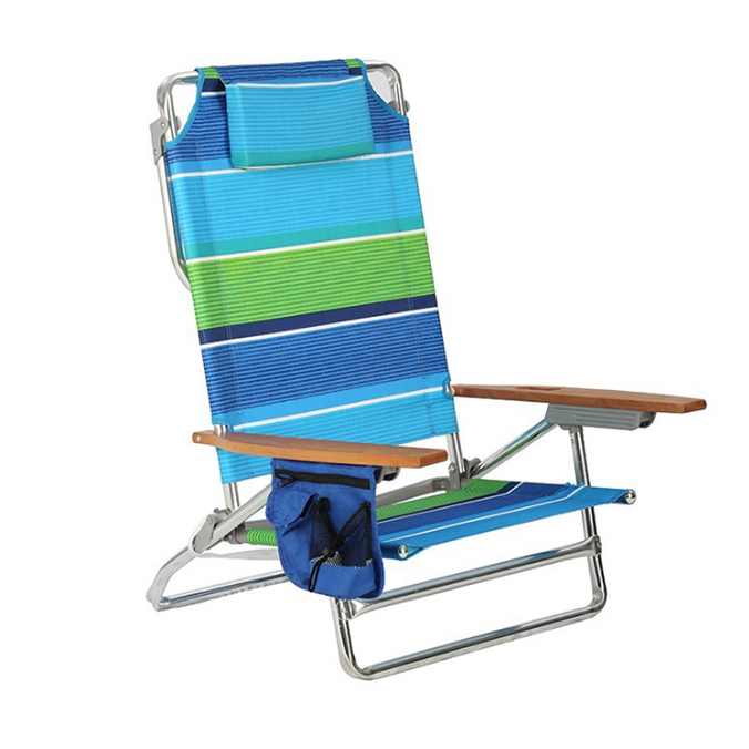 Outdoor High Back Low Seat Comfortable Durable Adjustable Portable Folding Collapsible Lightweight Backpack Fishing Camping Beach Chair With Armrest