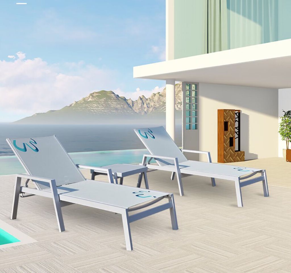 Outdoor Adjustable Garden Beach Swimming Pool Deck Chair Sunbed Daybed Recliner Chaise Lounge Sun Lounger