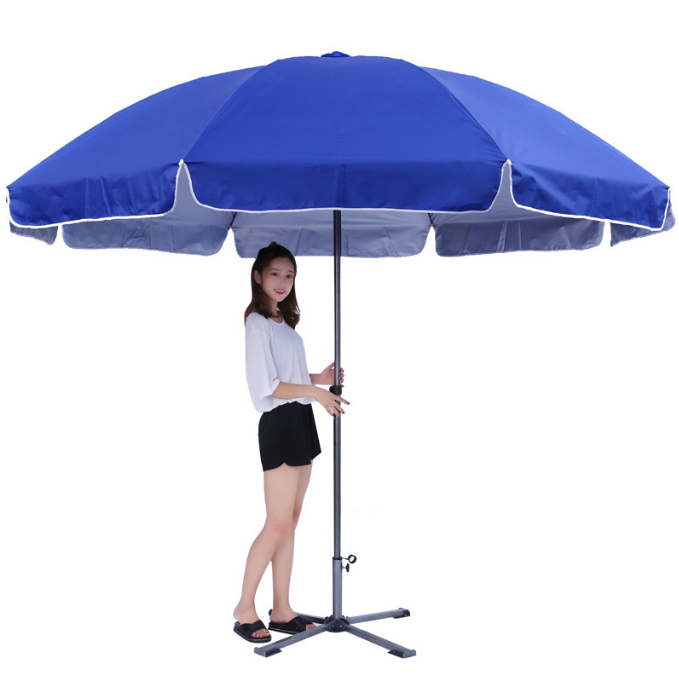 Outdoor Advertising Silver Coated Oxford Fabric Beach Umbrella