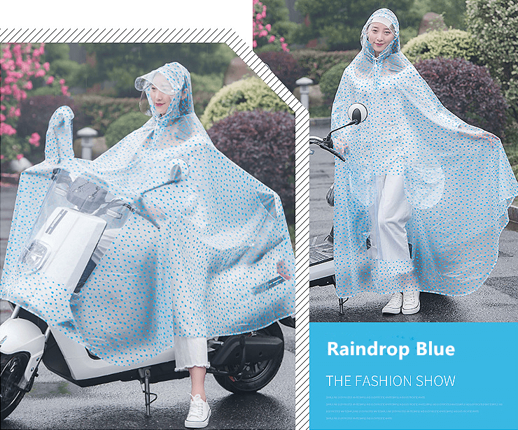 单人雨滴蓝双帽檐