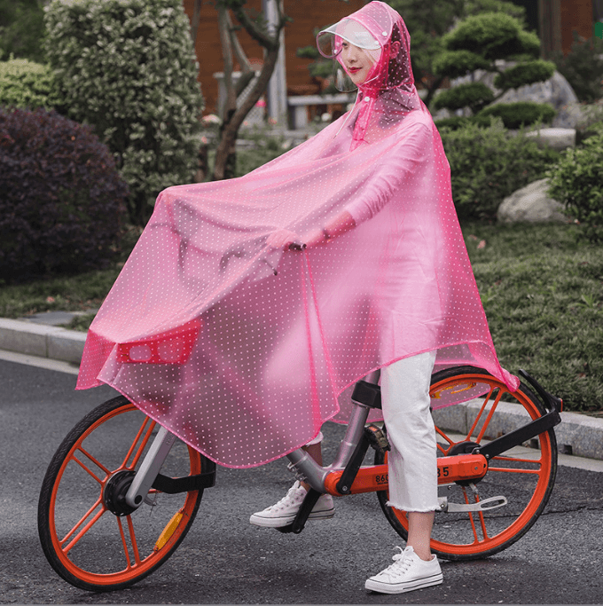 Outdoor Hooded PVC Motorcycle Electrombile Bicycle Raincoat Raincape Cloak Poncho 