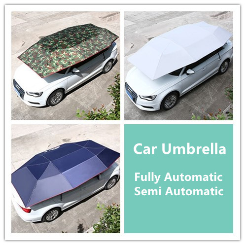 Premium Quality Portable Foldable Movable Fully Automatic Semi Automatic Car Roof Cover Sun Shade Car Umbrella With Remote Control