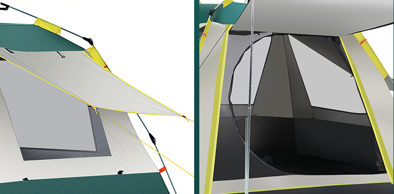 35 墨绿米黄拼色银胶8（一门三窗）