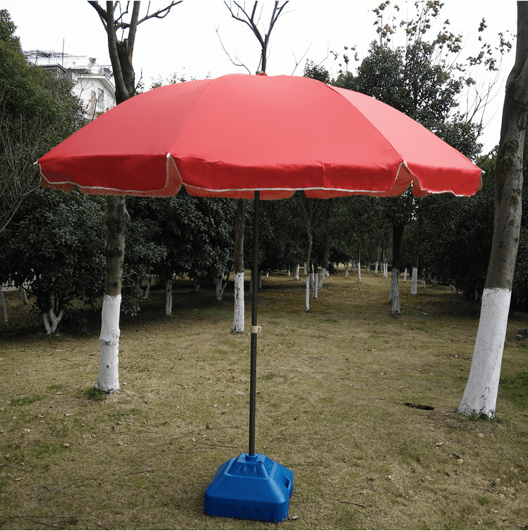 Outdoor Advertising Silver Coated Oxford Fabric Beach Umbrella